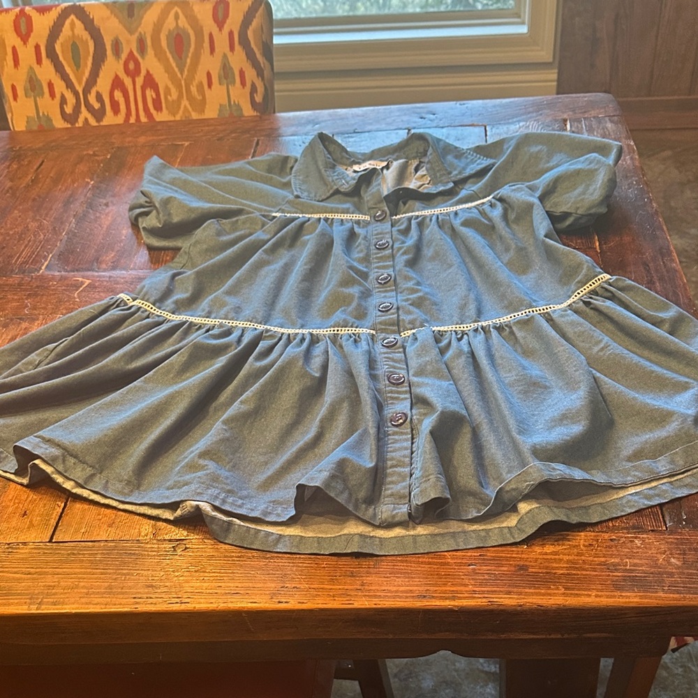 Blue Denim Button Up Dress
